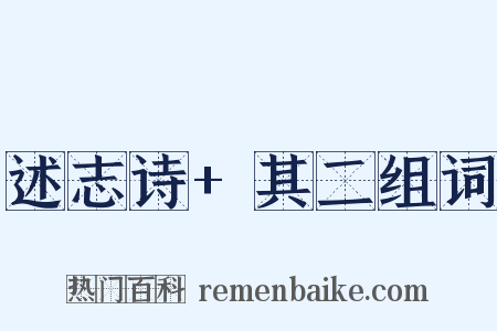 述志诗+其二组词是什么意思的图片